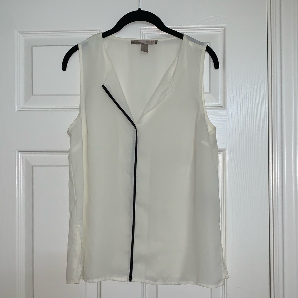 White V-Neck Tank